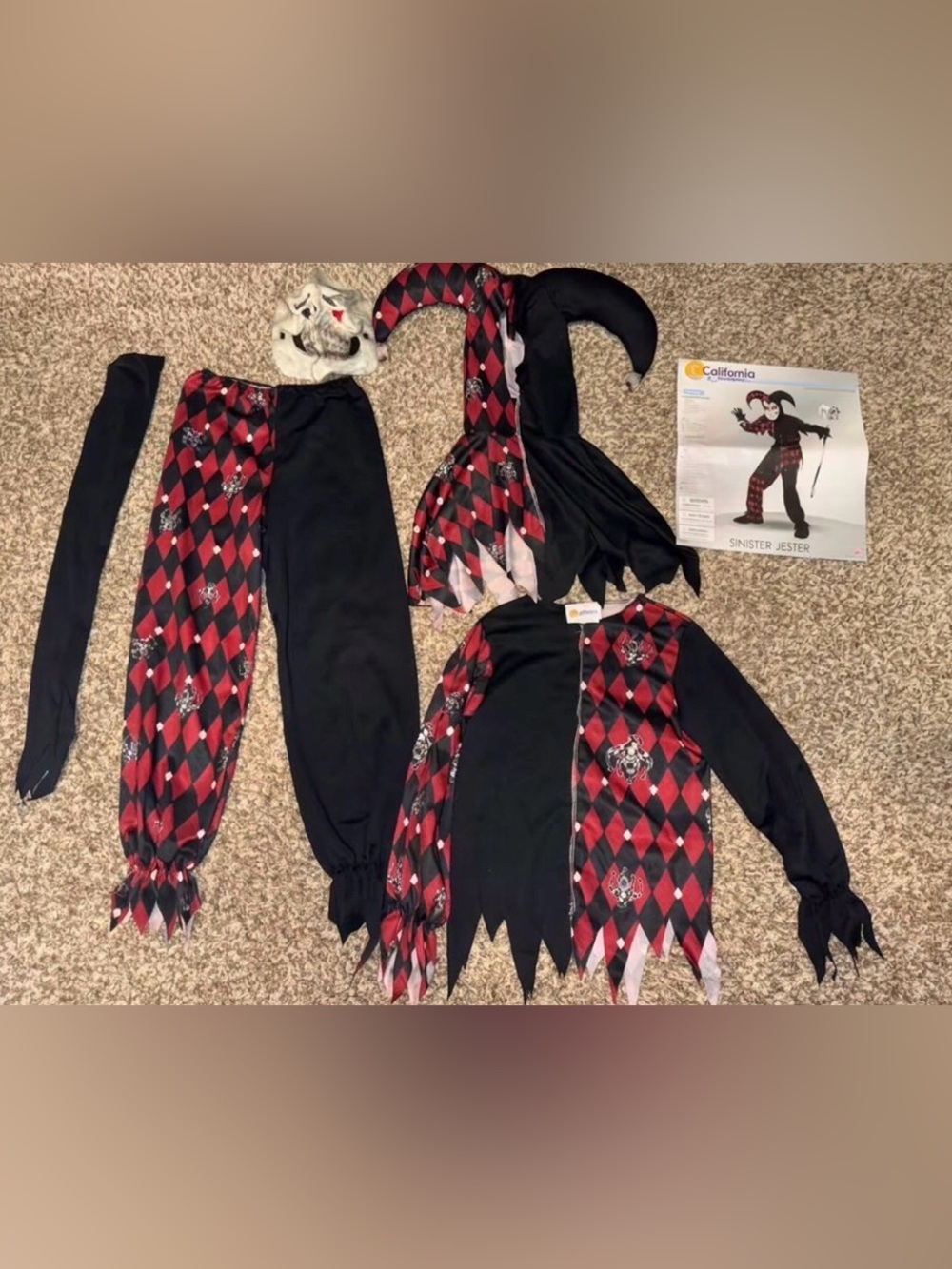 California Costumes Kids Sinister Jester clown Costume Medium 8-10